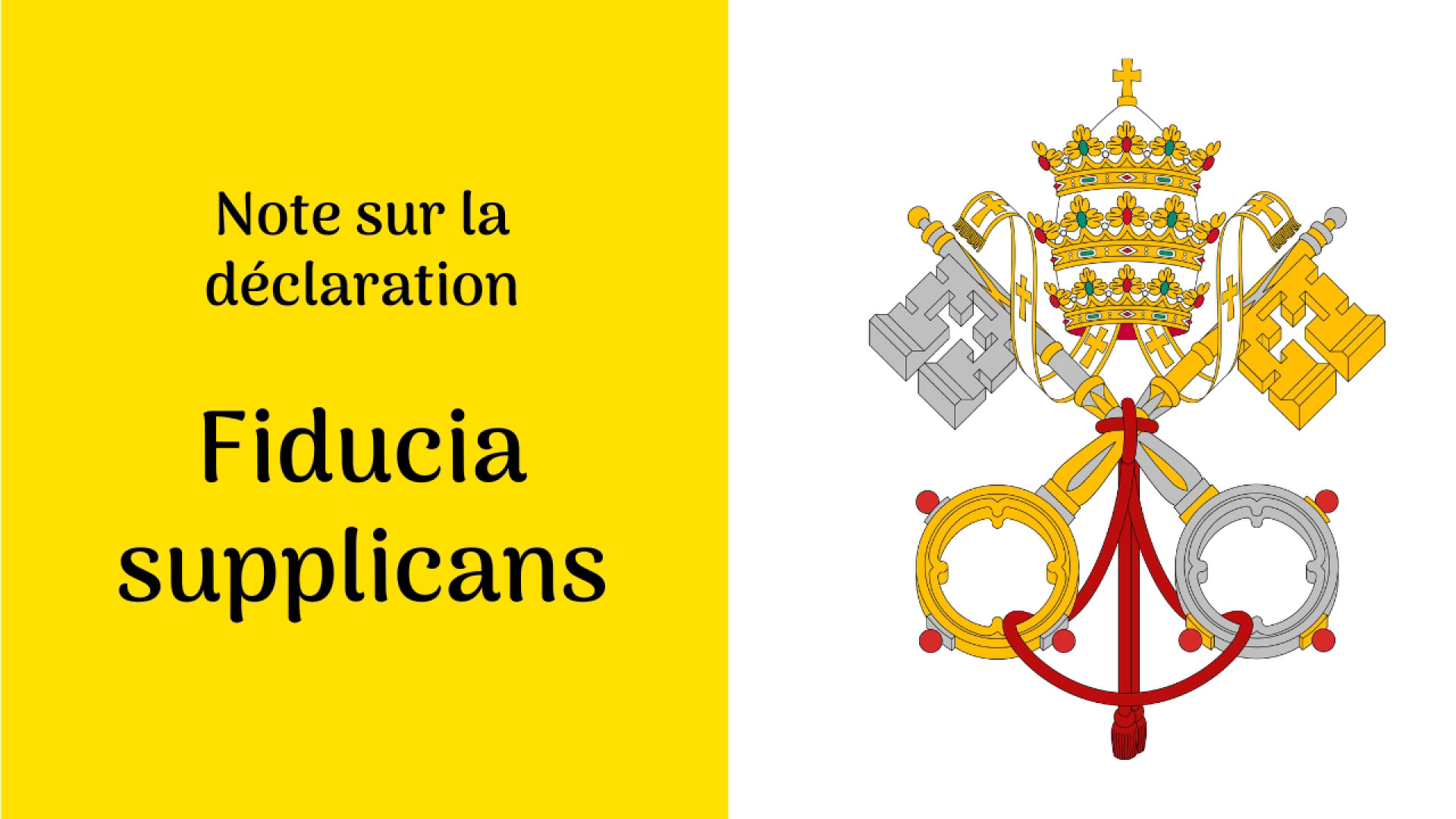 Fiducia supplicans et le joli bazar